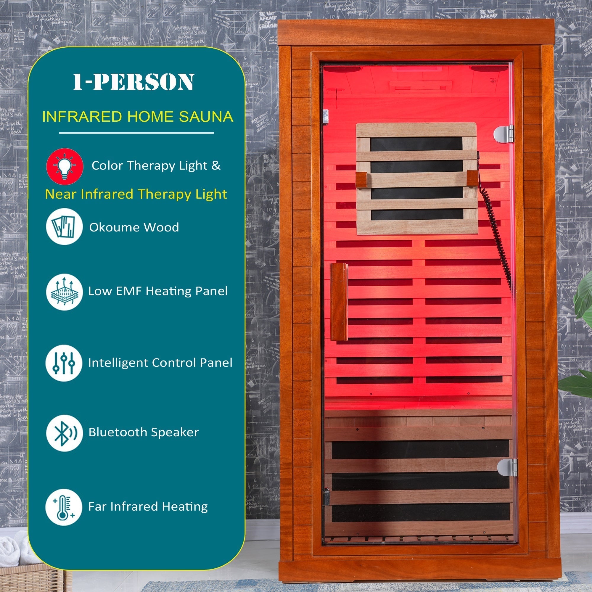 One person infrared sauna with red light HouseOfZazla