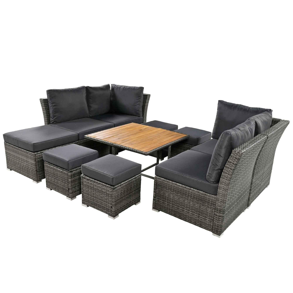 Patio Furniture Set, 10 Piece Outdoor Conversation Set, CoffeeTable Trustymall