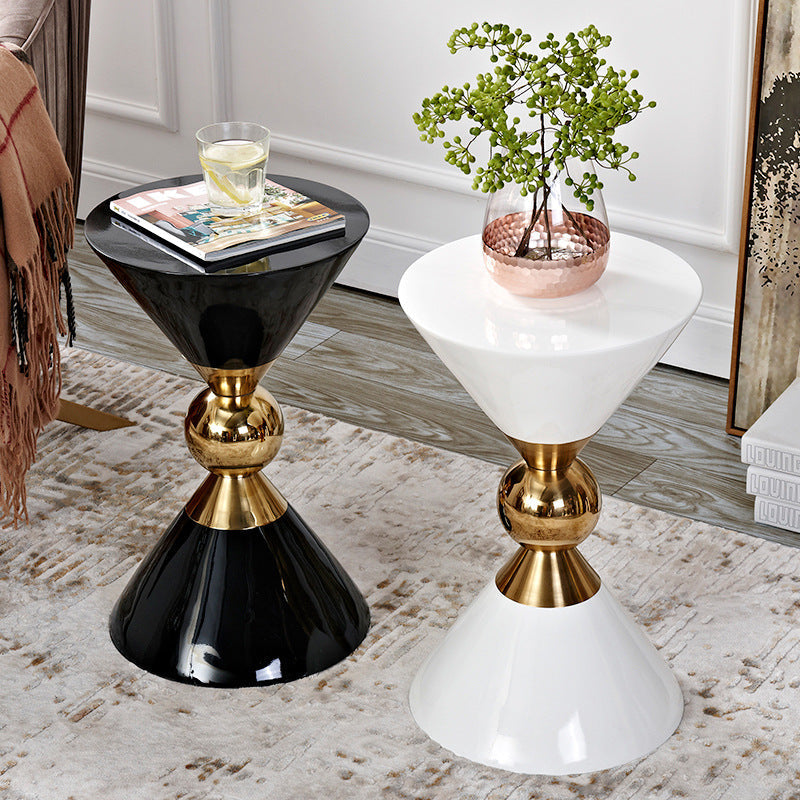 Light luxury style side table post-modern Mini removable sofa corner American black and white New Chinese style stainless steel corner table FLIPSTYLEZLLC