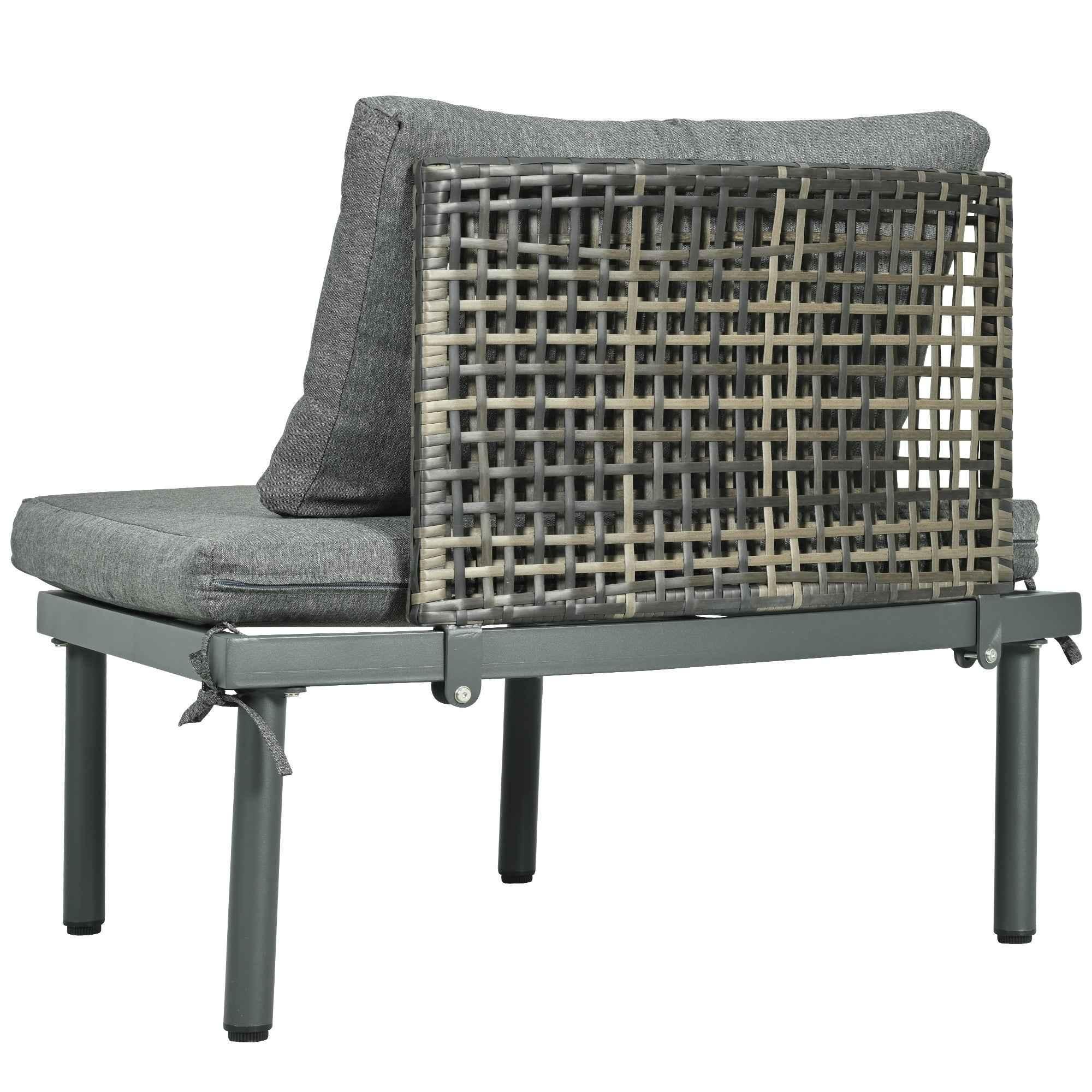 6-Piece Patio Sofa Furniture Set, Half Moon Outdoor Sectional Sofa Trustymall