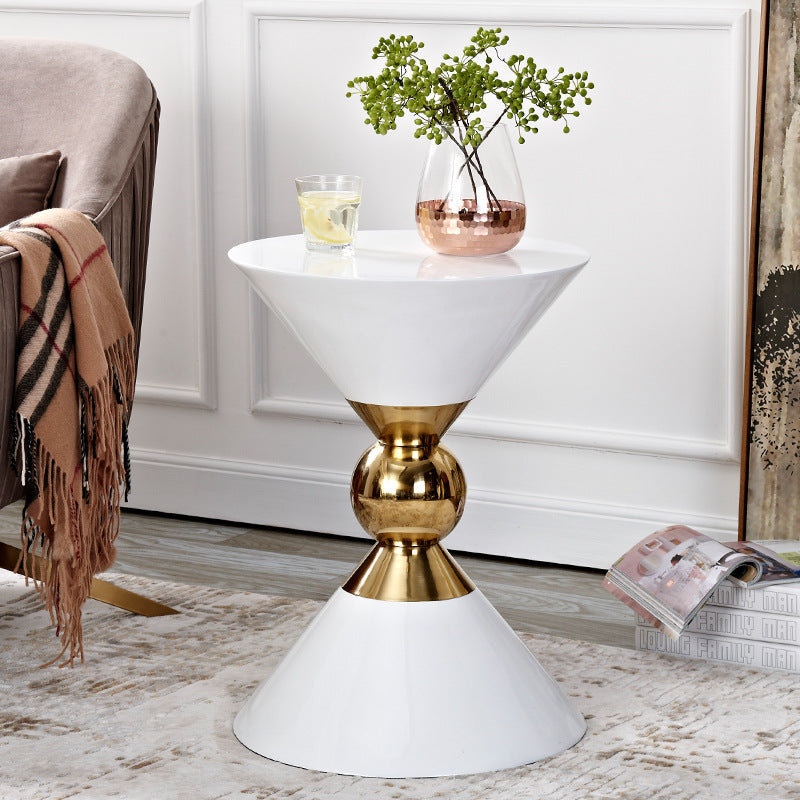 Light luxury style side table post-modern Mini removable sofa corner American black and white New Chinese style stainless steel corner table FLIPSTYLEZLLC