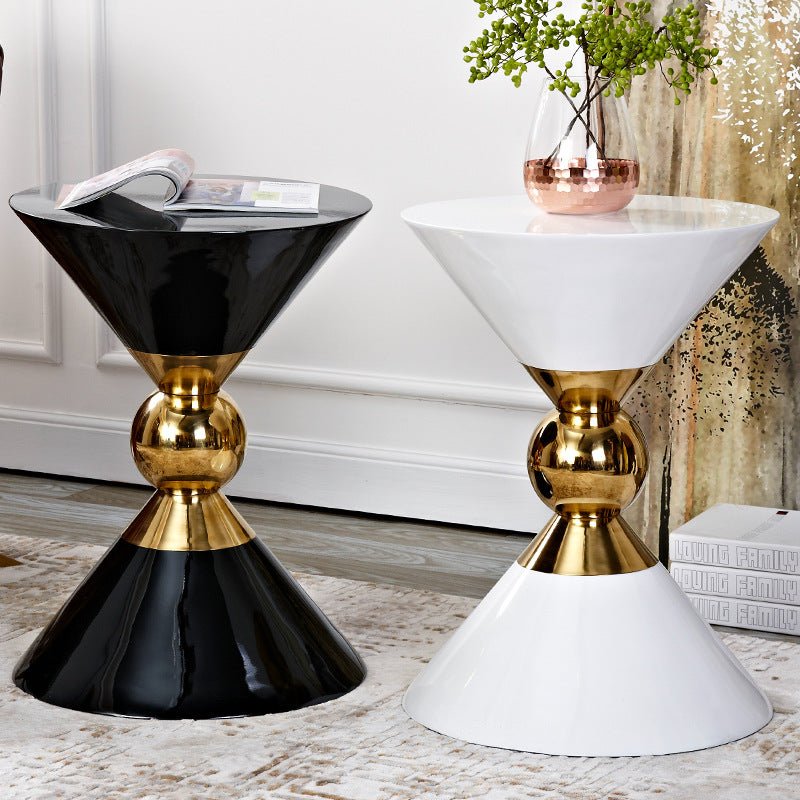 Light luxury style side table post-modern Mini removable sofa corner American black and white New Chinese style stainless steel corner table FLIPSTYLEZLLC