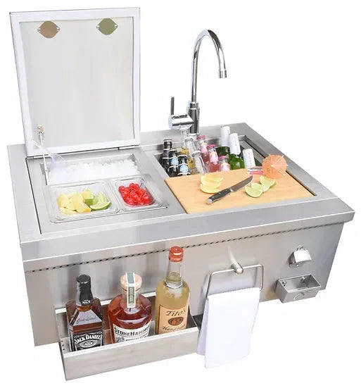 KoKoMo 30-Inch Cocktail Station with Sink (Built-In Bartender Center)