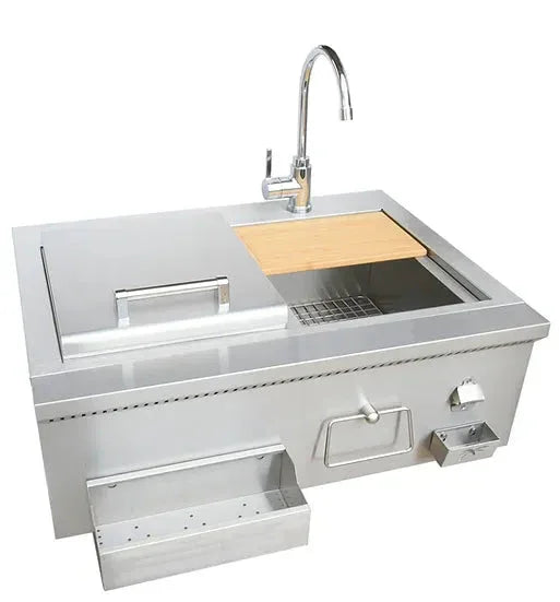 KoKoMo 30-Inch Cocktail Station with Sink (Built-In Bartender Center)