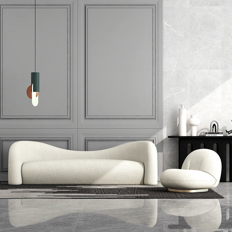 Lamb Wool Living Room Fabric Sofa FLIPSTYLEZLLC