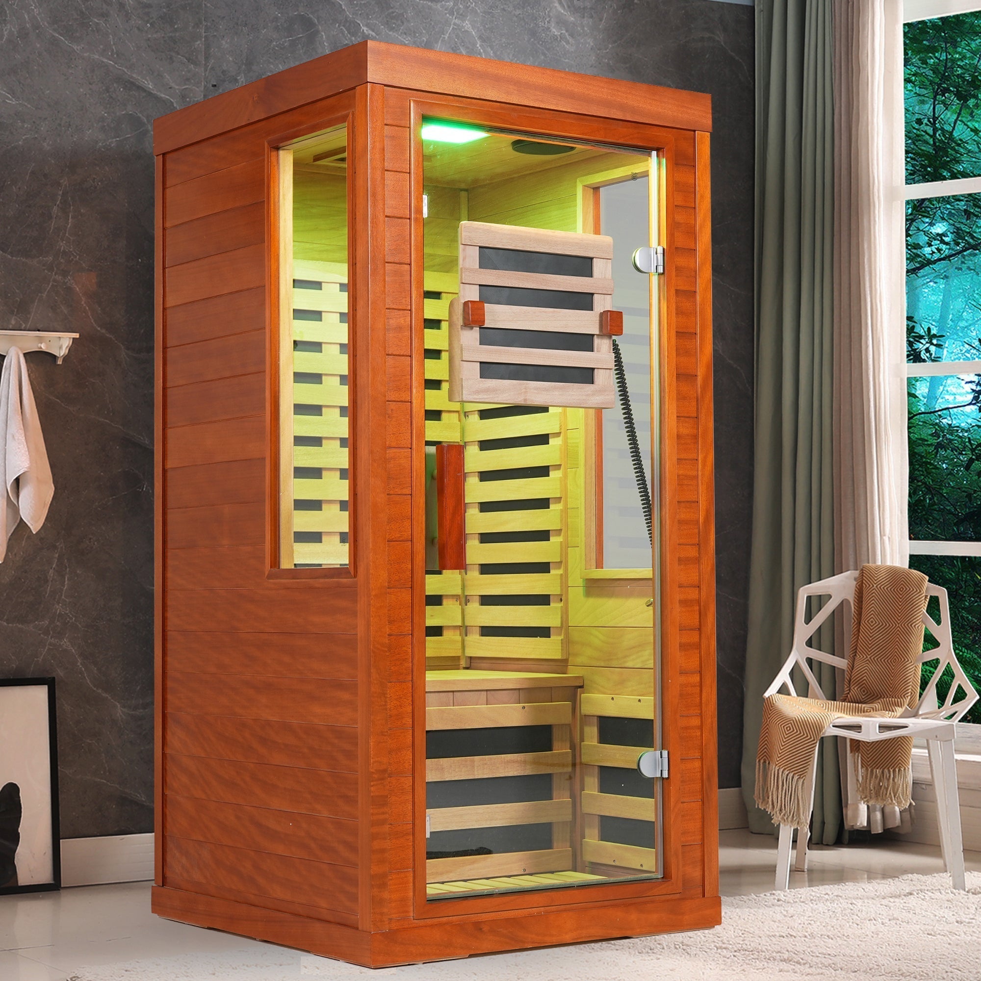 One person infrared sauna with red light HouseOfZazla