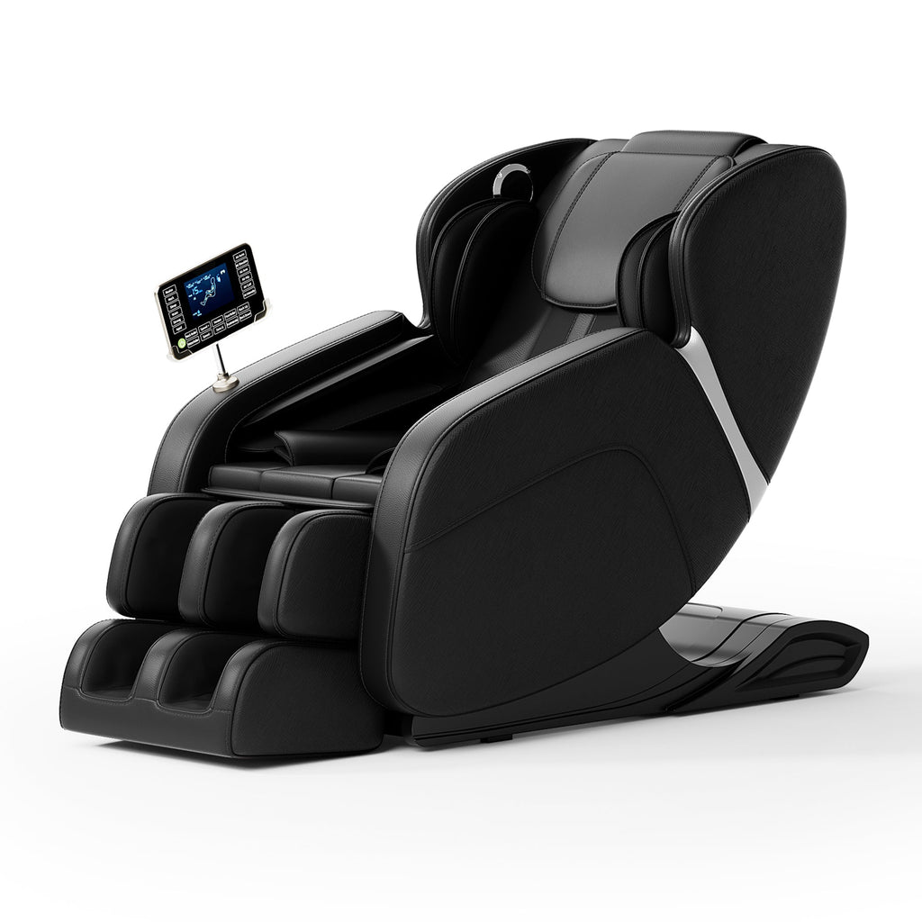 Full body deep tissue massage chair, foot massage, 8 fixed massage rollers, touch screen suitable for 5.1-5.75 feet high (black) V.I.P Digital Presence