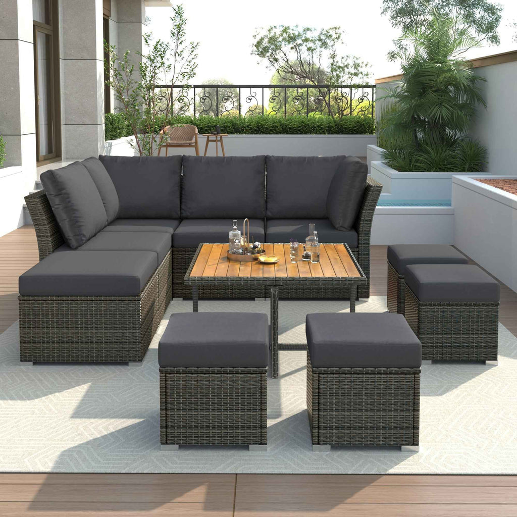 Patio Furniture Set, 10 Piece Outdoor Conversation Set, CoffeeTable Trustymall