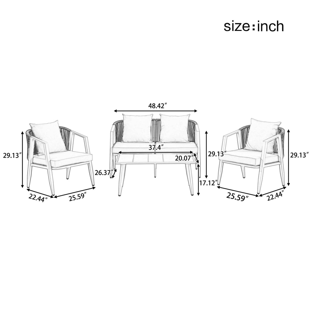 Durable and Comfortable Outdoor Seating Set,Suitable for Patios, Trustymall