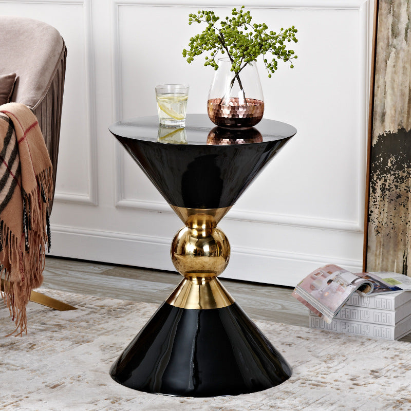 Light luxury style side table post-modern Mini removable sofa corner American black and white New Chinese style stainless steel corner table FLIPSTYLEZLLC
