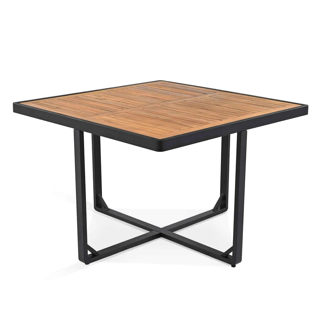 9-Pieces Acacia Wood Patio Dining Set, Space Saving Outdoor Patio Set, Trustymall