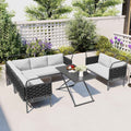 5-Piece Modern Patio Sectional Sofa Set Outdoor Woven Rope Furniture Trustymall