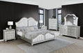 Best Quality Furniture Silver Embossed Wood Bedroom Set with Panel Bed - Haus Of Elevation