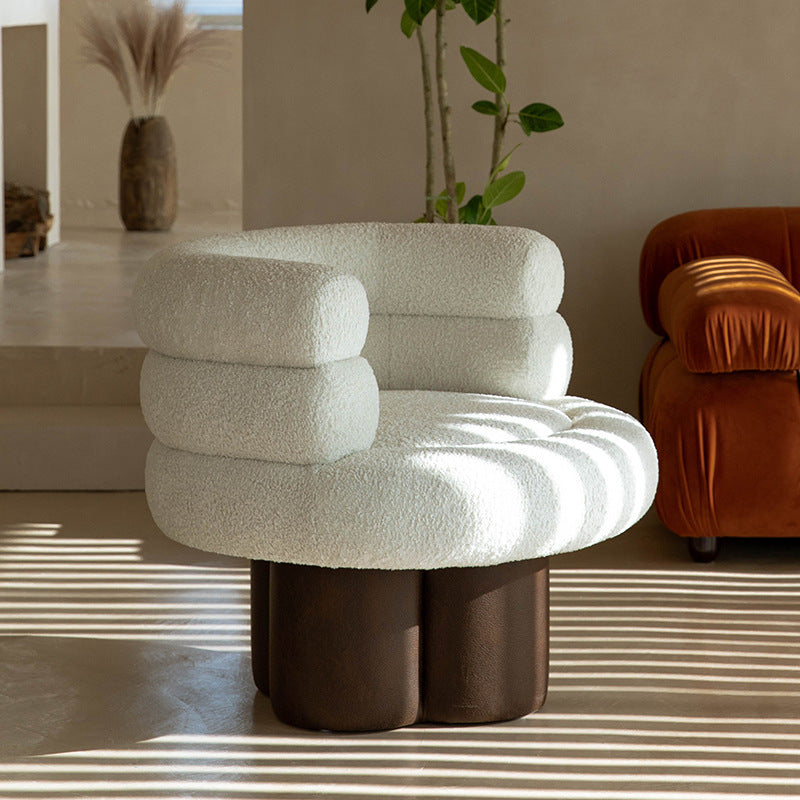 Sherpa Velvet Fabric Color Matching Single Sofa FLIPSTYLEZLLC