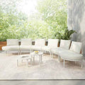 8-Piece Patio Sofa Furniture Set, Half Moon Outdoor Sectional Sofa Trustymall