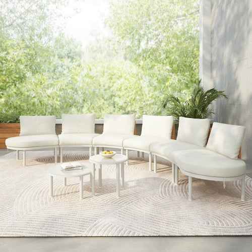 8-Piece Patio Sofa Furniture Set, Half Moon Outdoor Sectional Sofa Trustymall