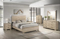 Best Quality Furniture Rustic Light Brown Oak Wood Bedroom Set with LED Lighting - Haus Of Elevation
