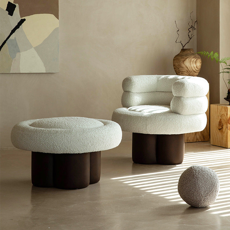 Sherpa Velvet Fabric Color Matching Single Sofa FLIPSTYLEZLLC