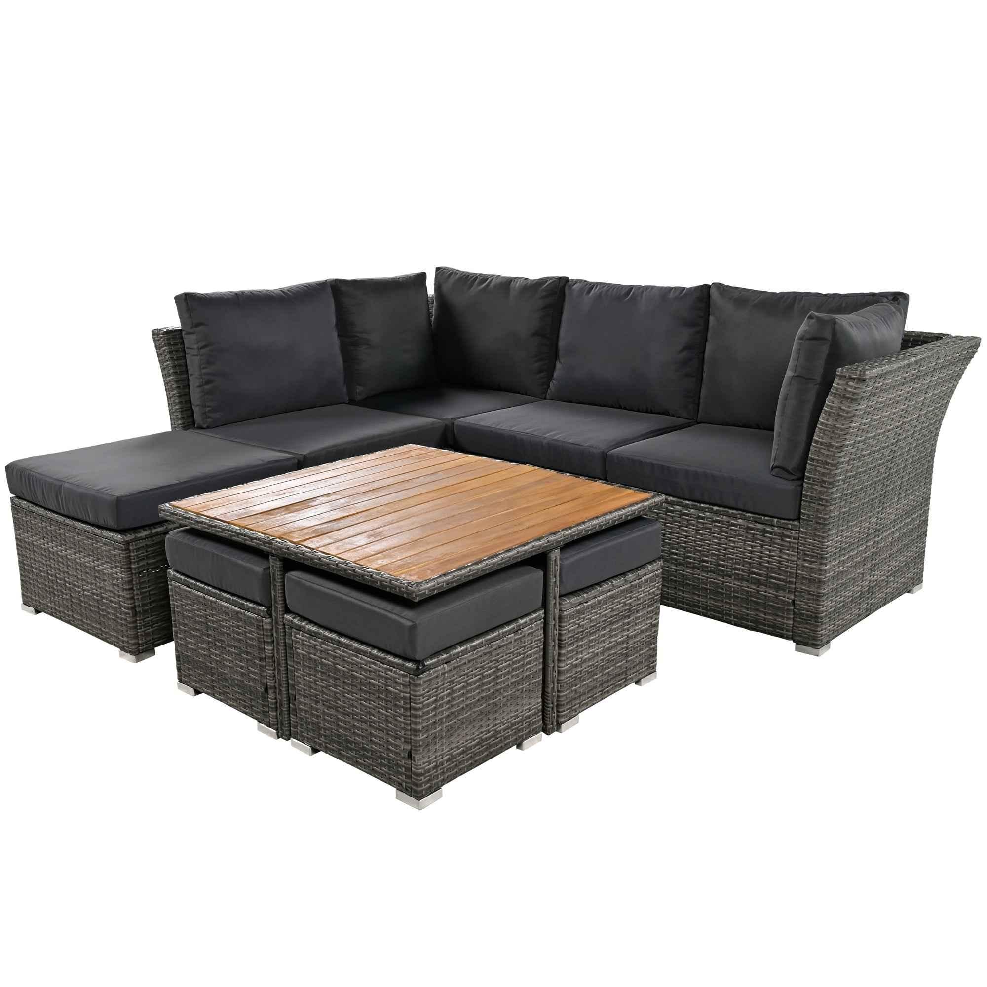 Patio Furniture Set, 10 Piece Outdoor Conversation Set, CoffeeTable Trustymall