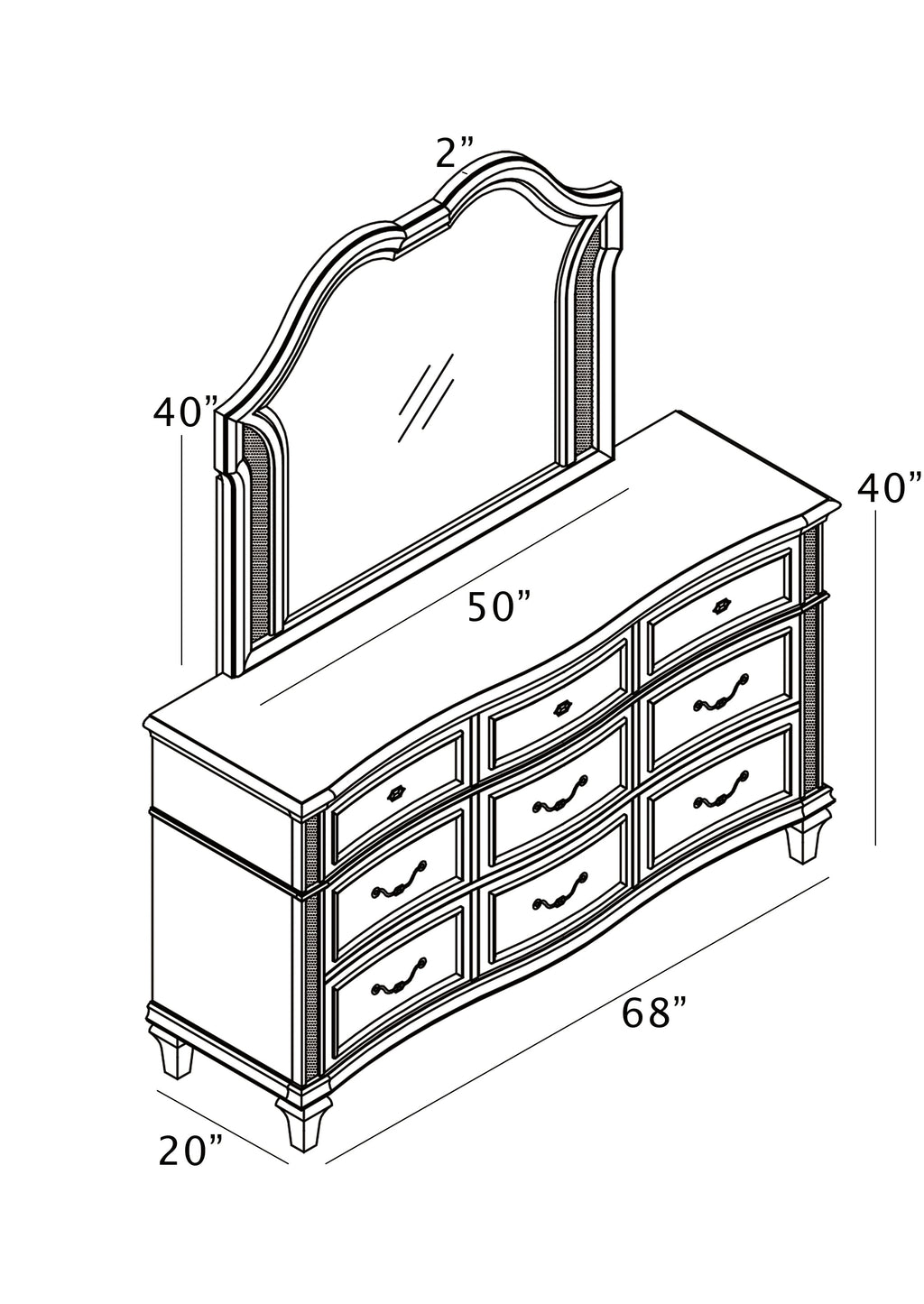 Best Quality Furniture Silver Embossed Wood Bedroom Set with Panel Bed Haus of Elevation