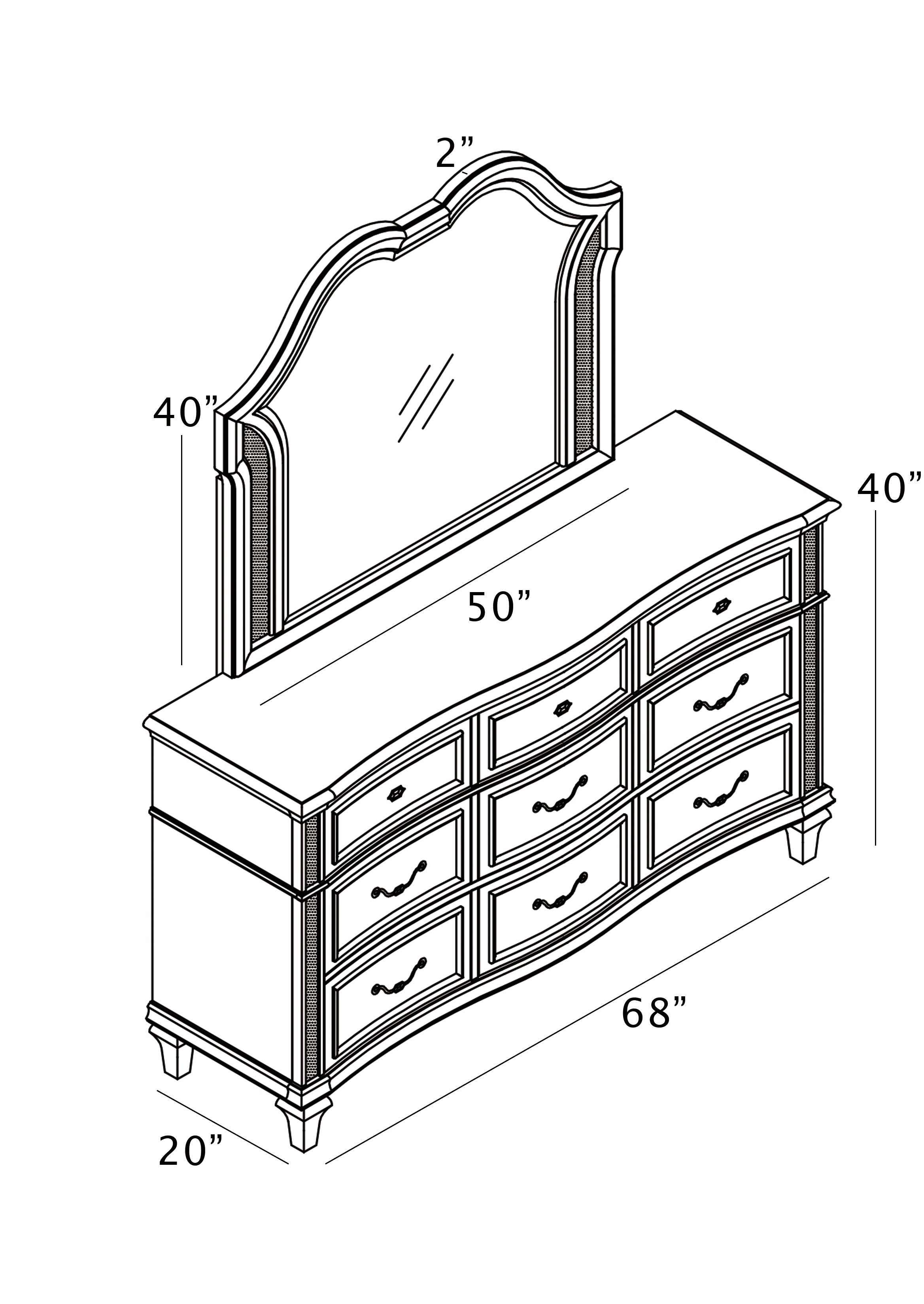 Best Quality Furniture Silver Embossed Wood Bedroom Set with Panel Bed Haus of Elevation