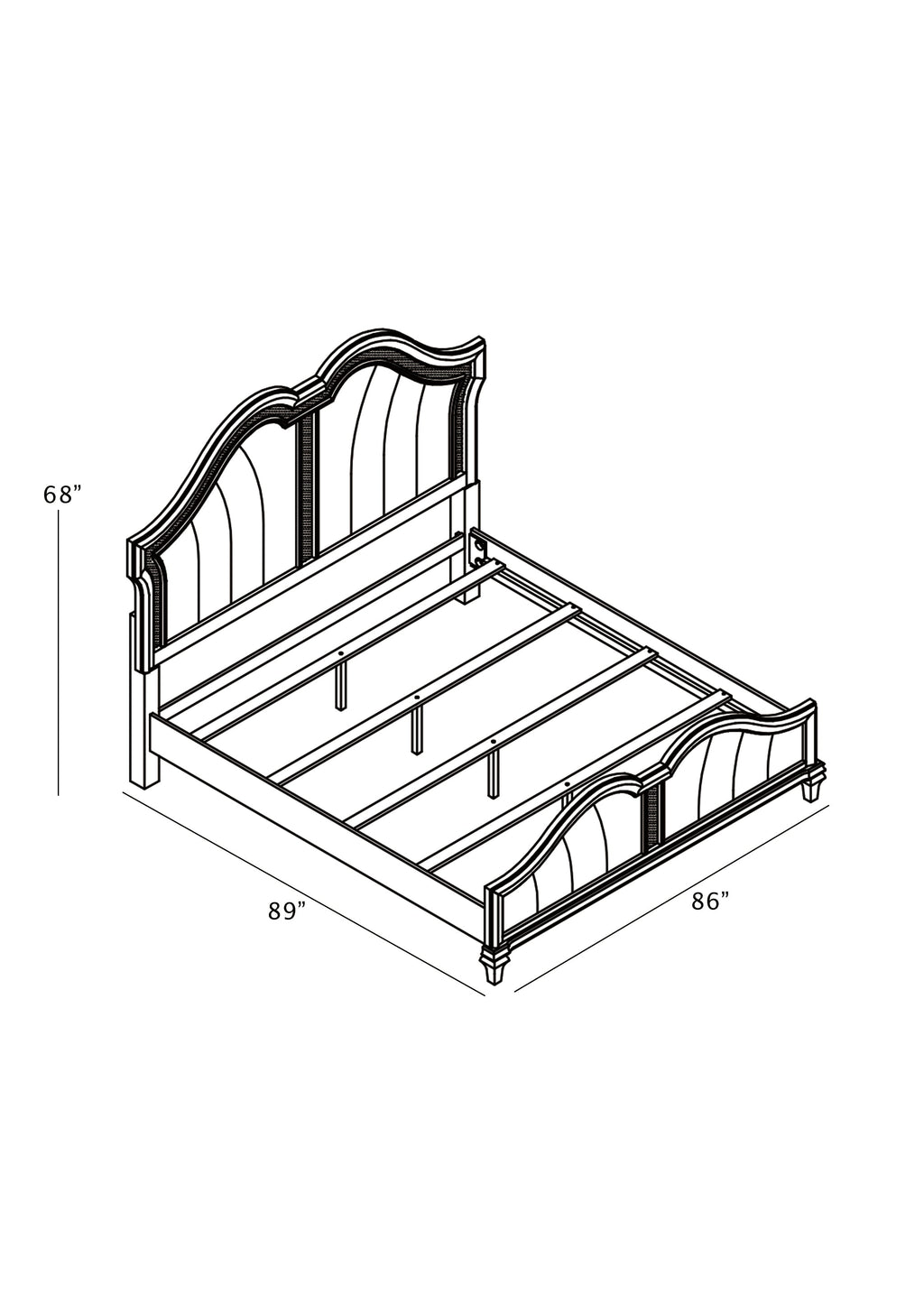 Best Quality Furniture Silver Embossed Wood Bedroom Set with Panel Bed Haus of Elevation