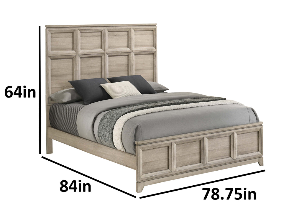 Best Quality Furniture Grey-Beige Wood Bedroom Set with Panel Bed Haus of Elevation