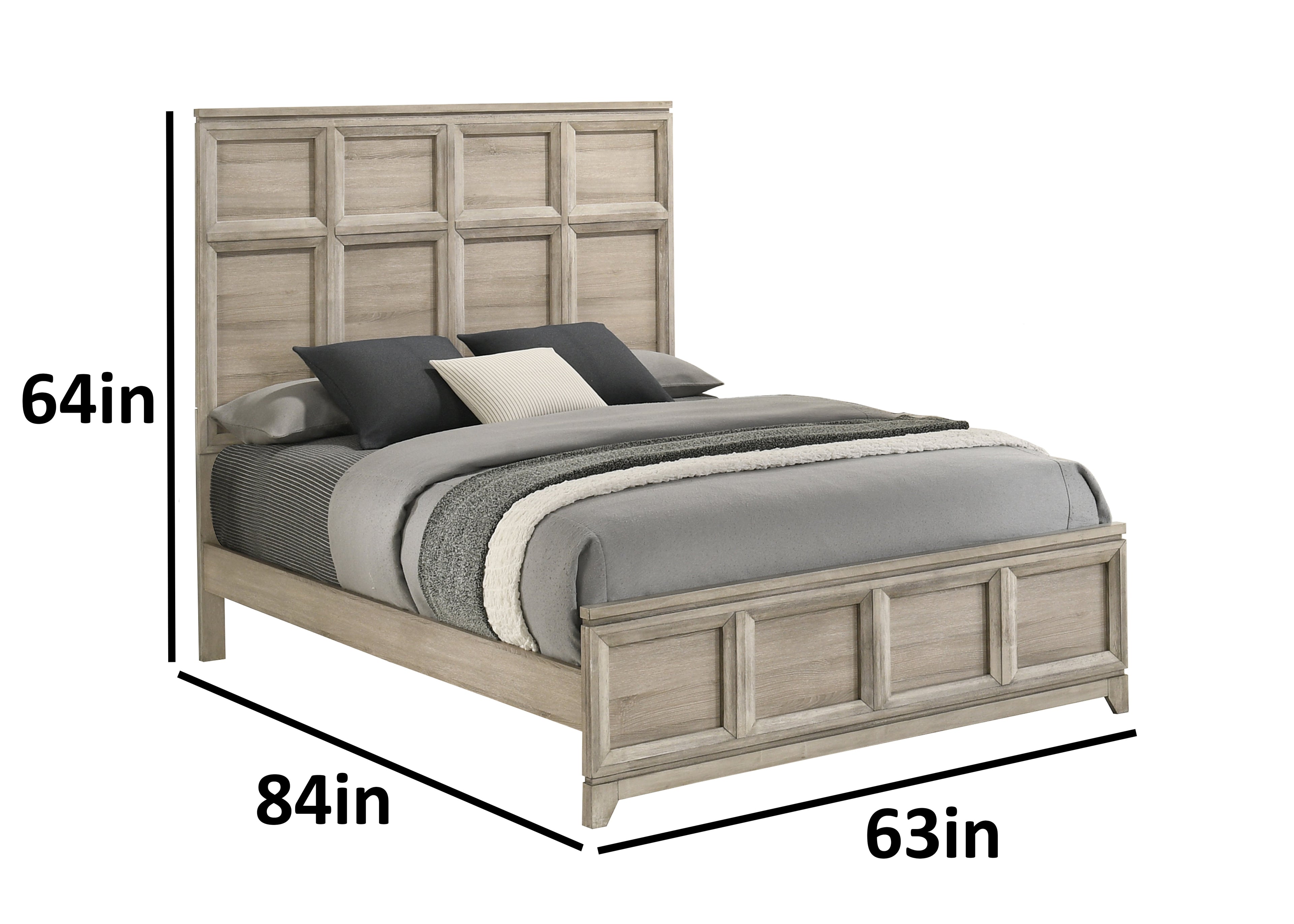 Best Quality Furniture Grey-Beige Wood Bedroom Set with Panel Bed Haus of Elevation