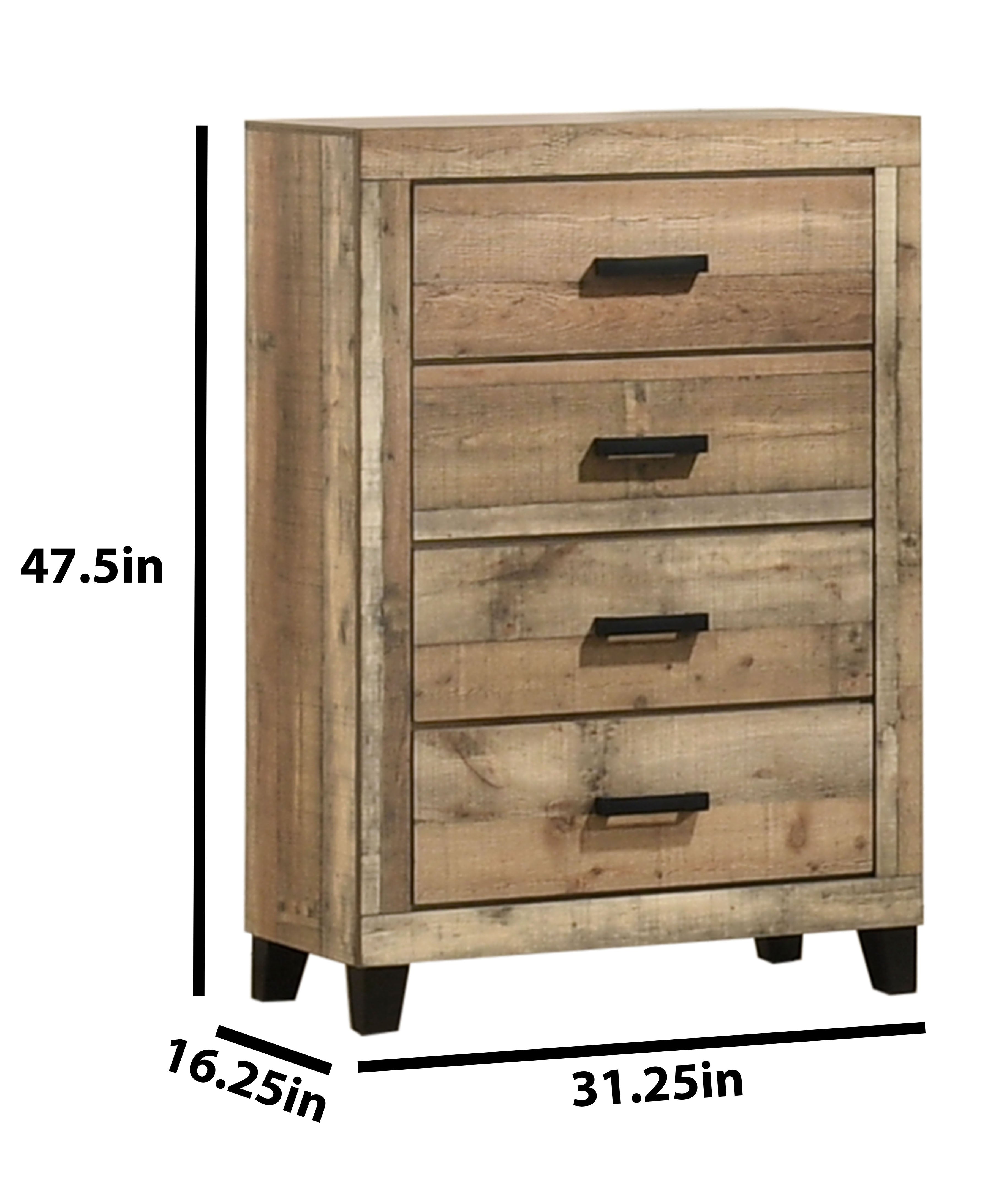 Best Quality Furniture 6 Piece Weathered Brown Pine Wood Bedroom Set in Haus of Elevation