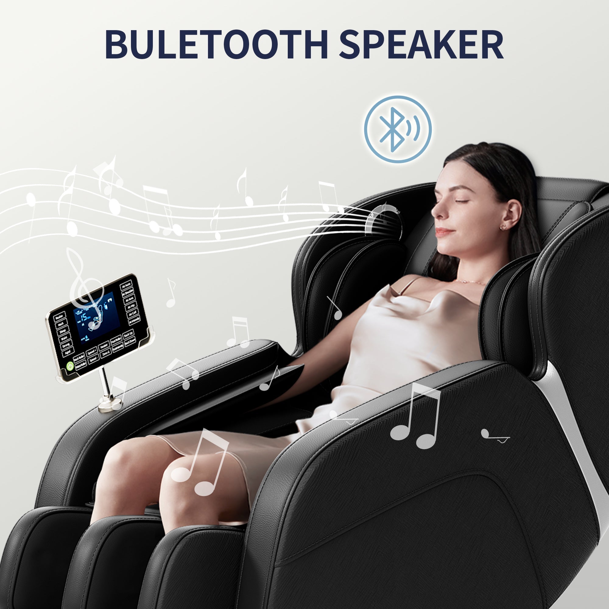 Full body deep tissue massage chair, foot massage, 8 fixed massage rollers, touch screen suitable for 5.1-5.75 feet high (black) V.I.P Digital Presence
