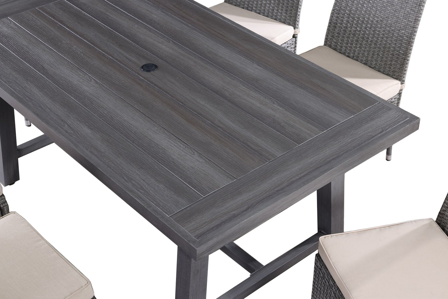 Best Quality Furniture Gray Outdoor Patio Dining Set with Rattan Wicker Chairs Haus of Elevation