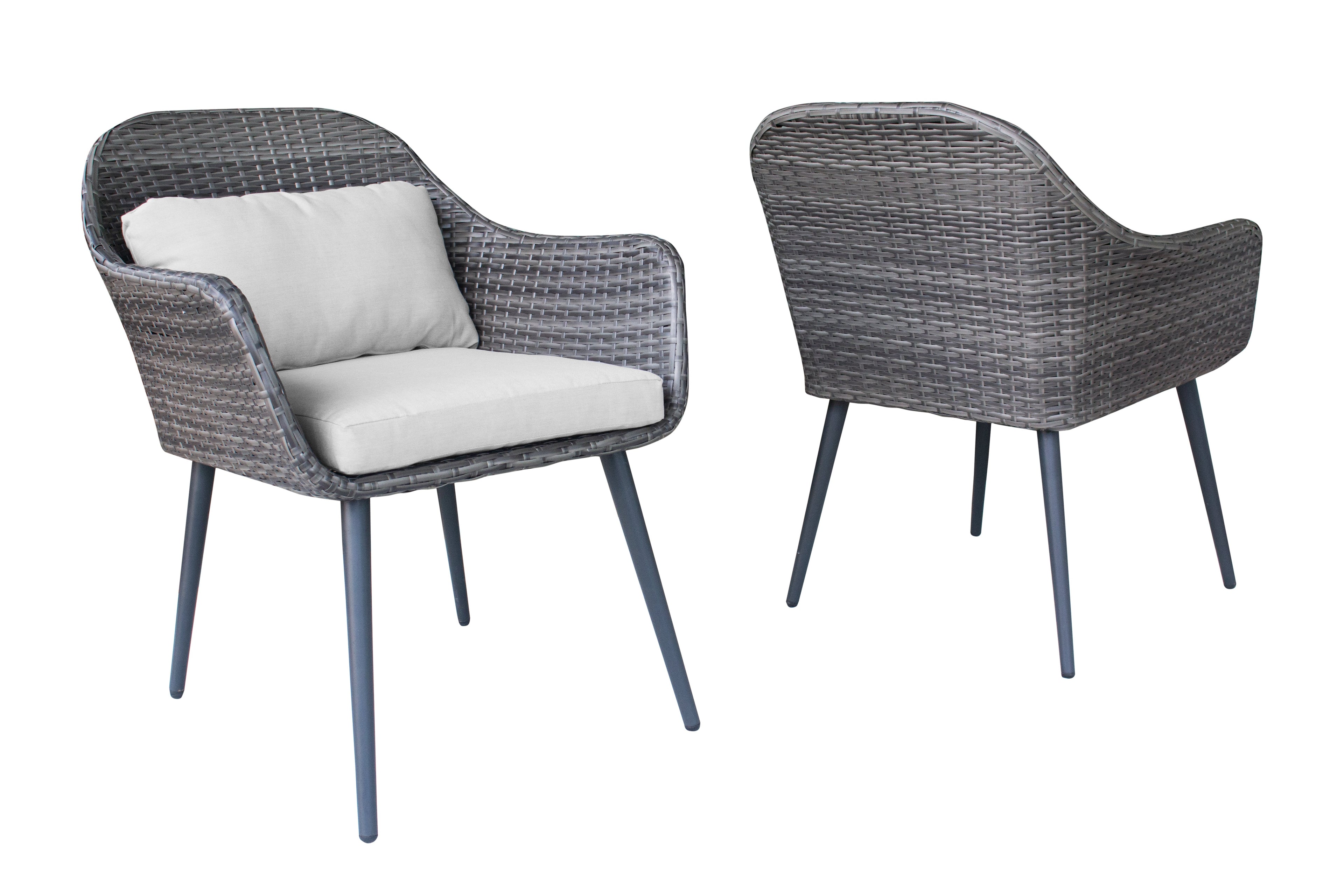 Best Quality Furniture Gray 3 Piece Outdoor Patio Set in Rattan Wicker Haus of Elevation