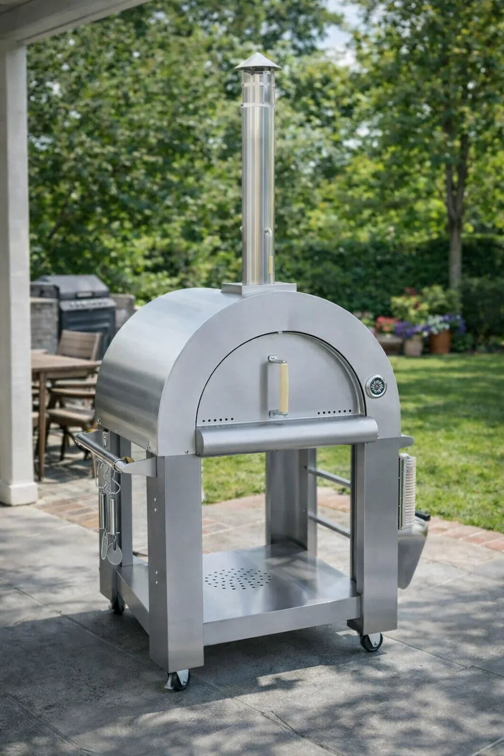 KoKoMo Wood-Burning Pizza Oven & Stand (Stainless Steel Outdoor Oven) - Haus Of Elevation