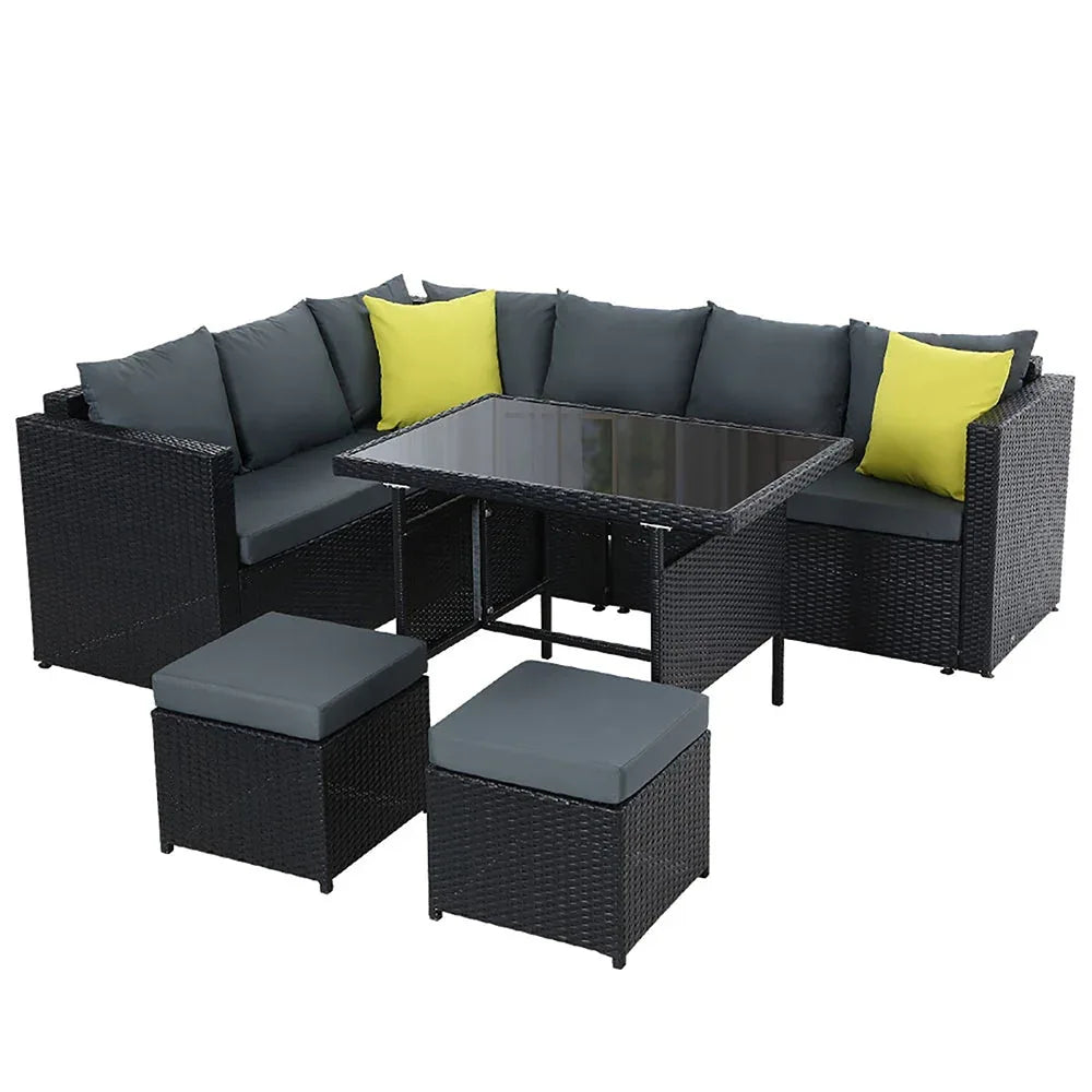 Gardeon Outdoor Furniture Patio Set Dining Sofa Table Chair Lounge Trustymall