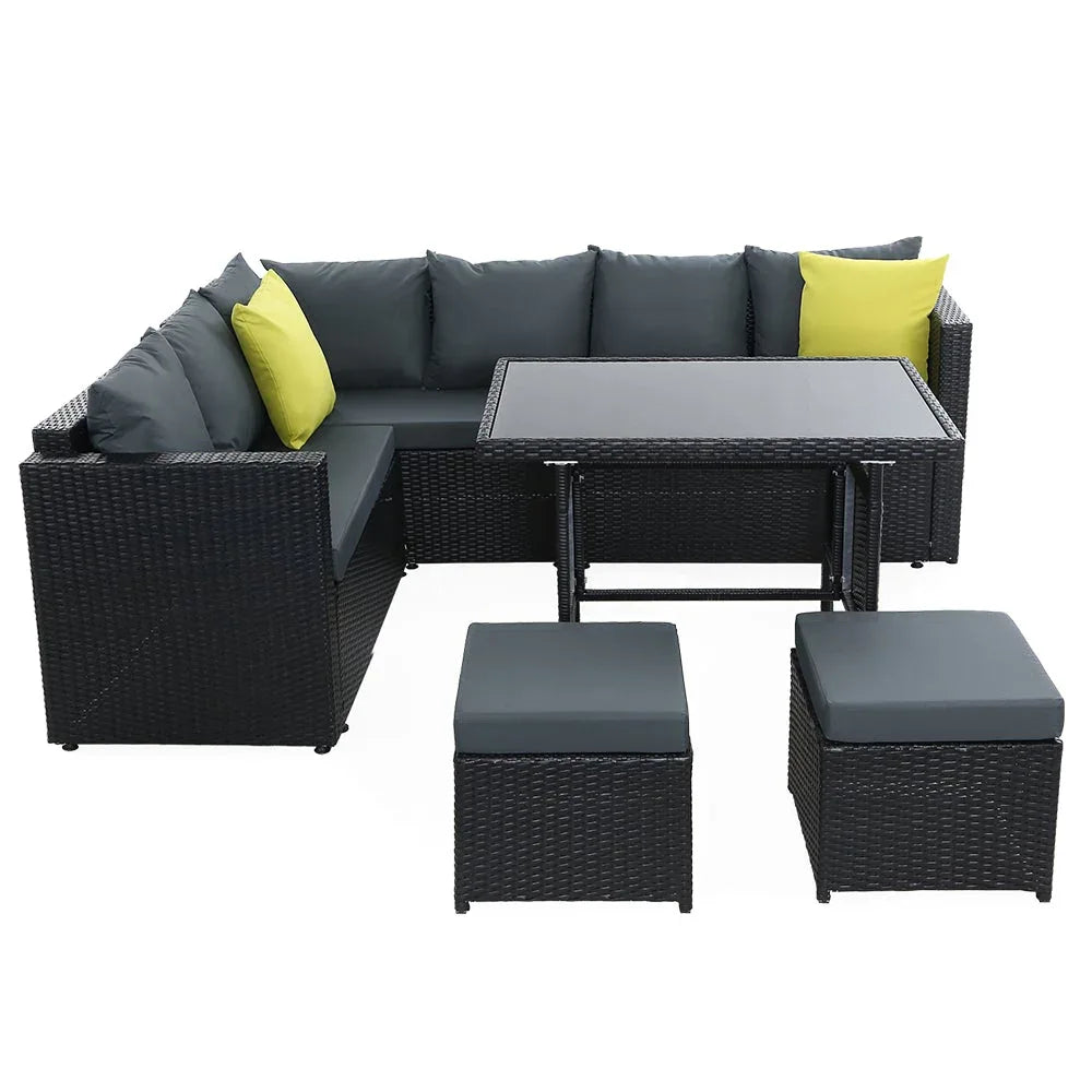 Gardeon Outdoor Furniture Patio Set Dining Sofa Table Chair Lounge Trustymall