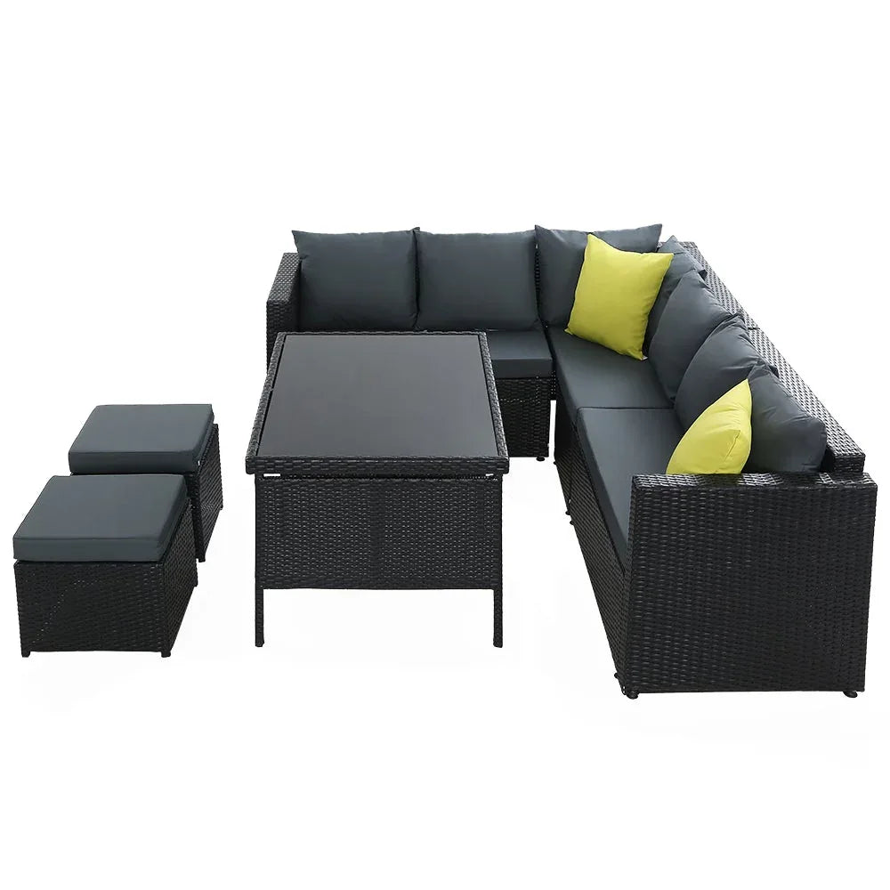 Gardeon Outdoor Furniture Patio Set Dining Sofa Table Chair Lounge Trustymall