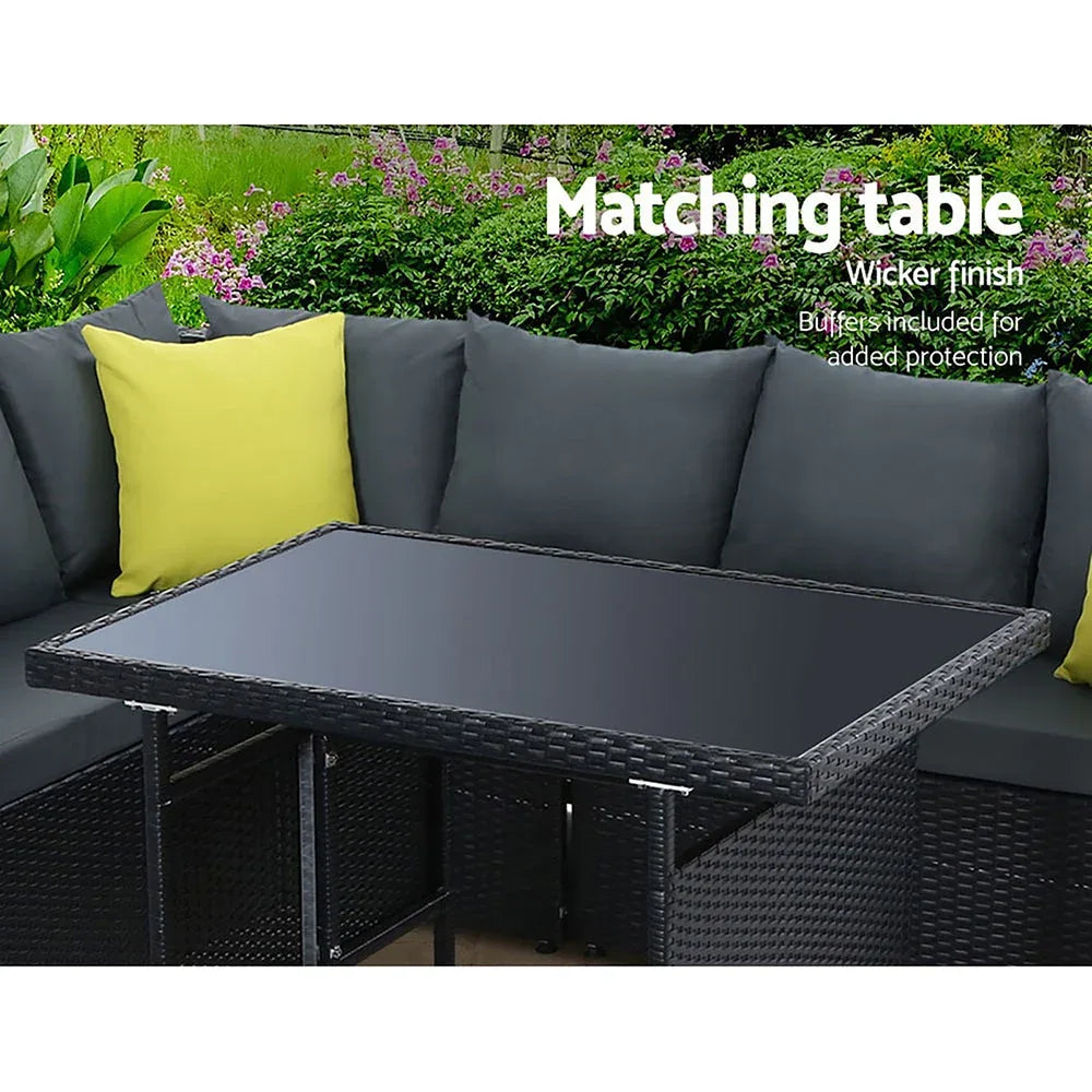 Gardeon Outdoor Furniture Patio Set Dining Sofa Table Chair Lounge Trustymall
