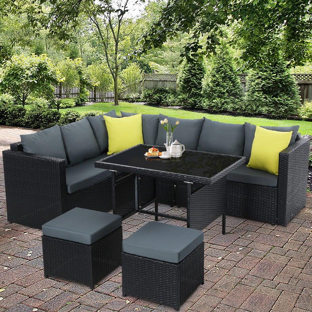 Gardeon Outdoor Furniture Patio Set Dining Sofa Table Chair Lounge Trustymall