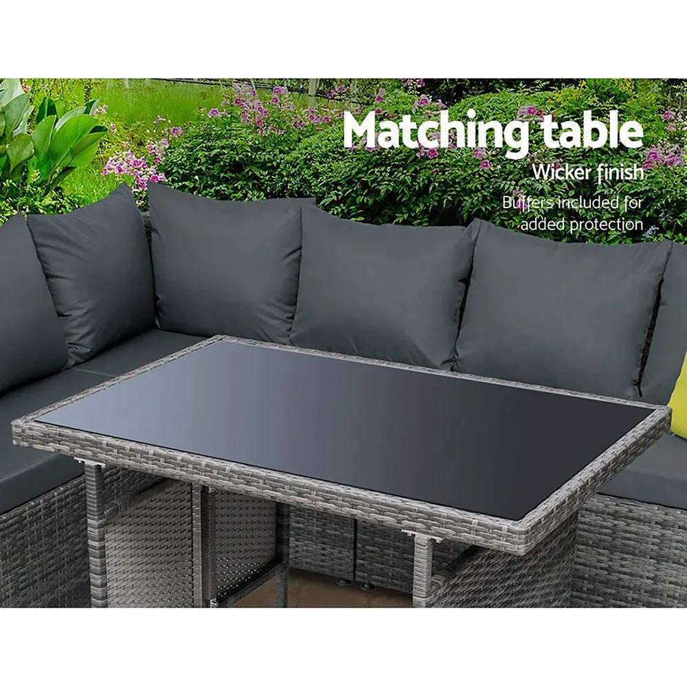 Gardeon Outdoor Furniture Patio Set Dining Sofa Table Chair Lounge Trustymall