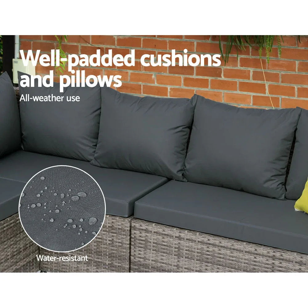 Gardeon Outdoor Furniture Patio Set Dining Sofa Table Chair Lounge Trustymall