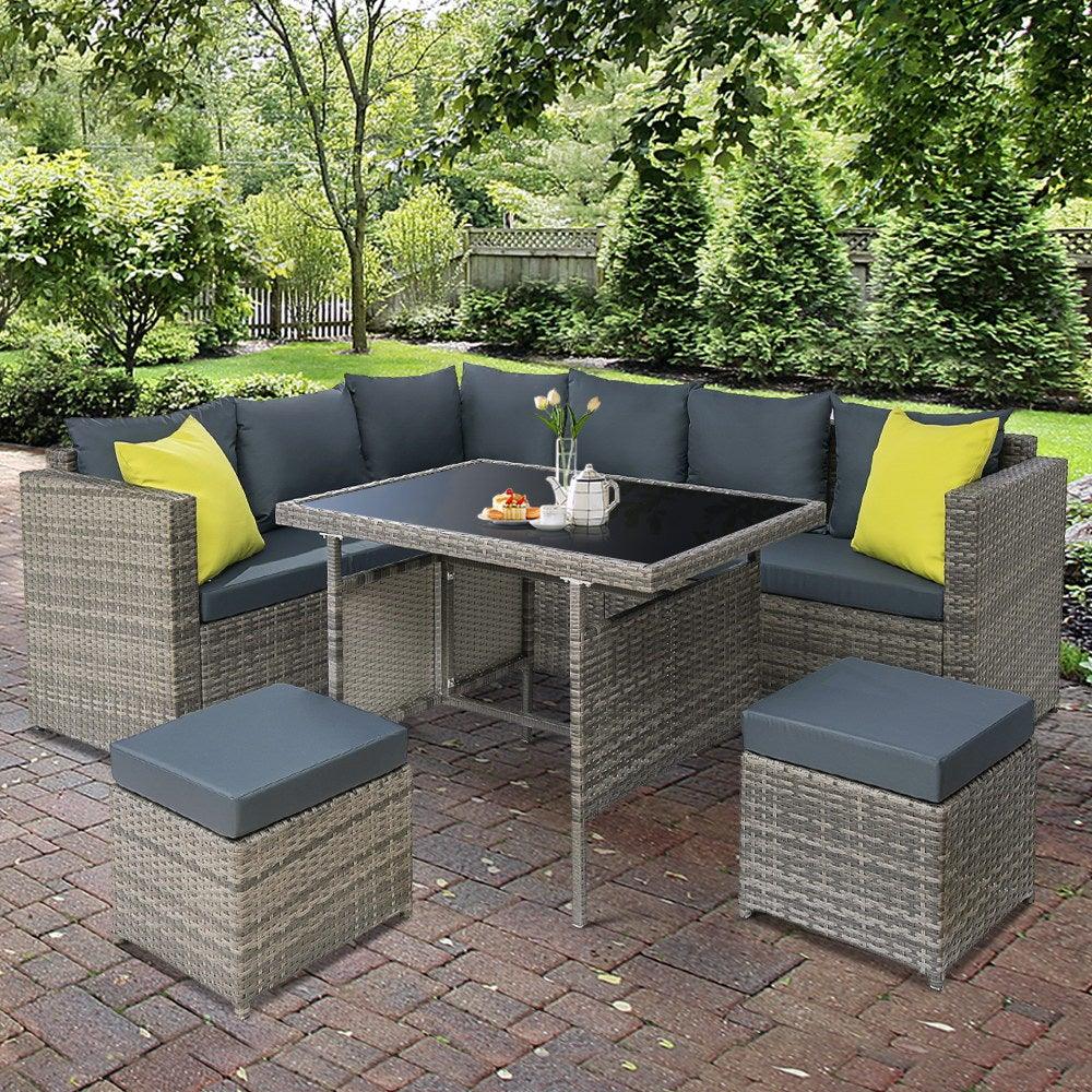 Gardeon Outdoor Furniture Patio Set Dining Sofa Table Chair Lounge Trustymall