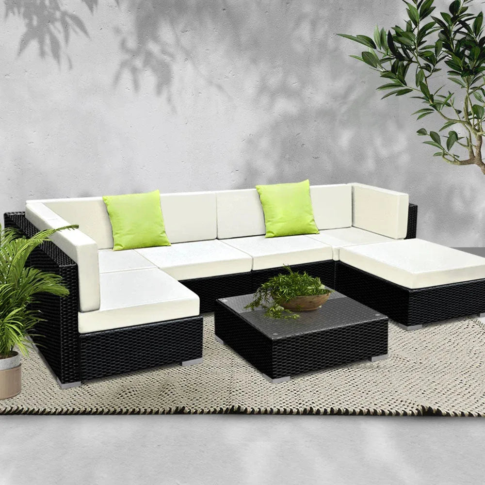 Gardeon 7PC Outdoor Furniture Sofa Set Wicker Garden Patio Pool Lounge Trustymall