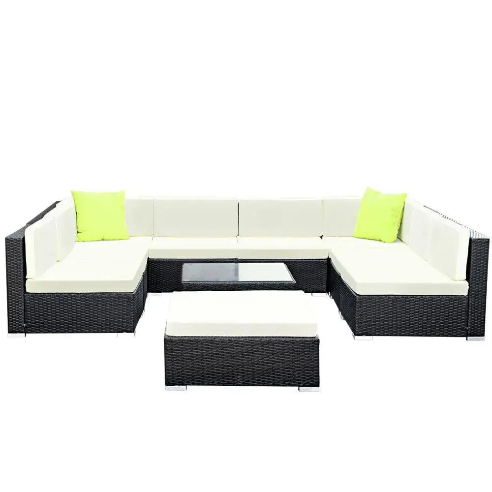 Gardeon 10PC Outdoor Furniture Sofa Set Wicker Garden Patio Lounge Trustymall