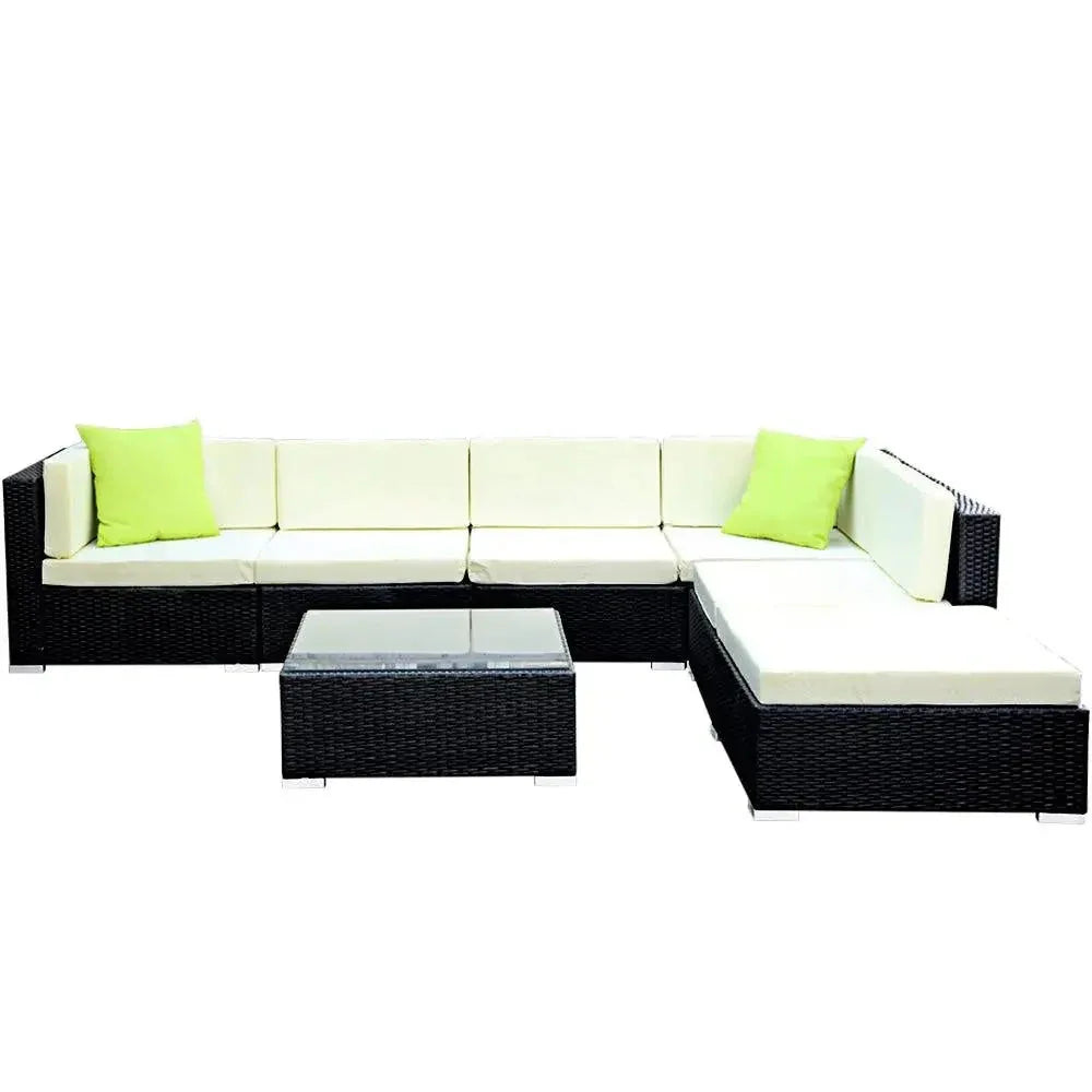 Gardeon 7PC Outdoor Furniture Sofa Set Wicker Garden Patio Pool Lounge Trustymall