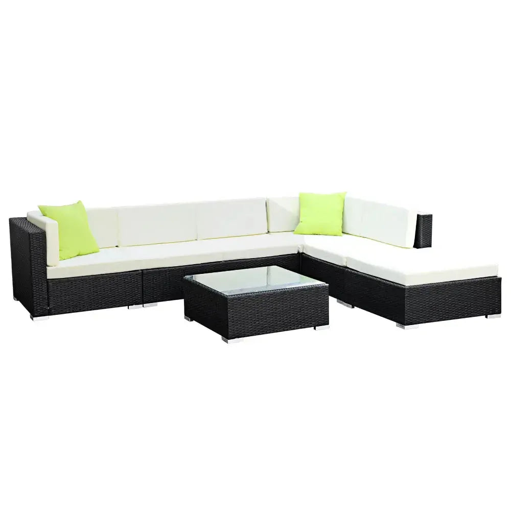 Gardeon 7PC Outdoor Furniture Sofa Set Wicker Garden Patio Pool Lounge Trustymall