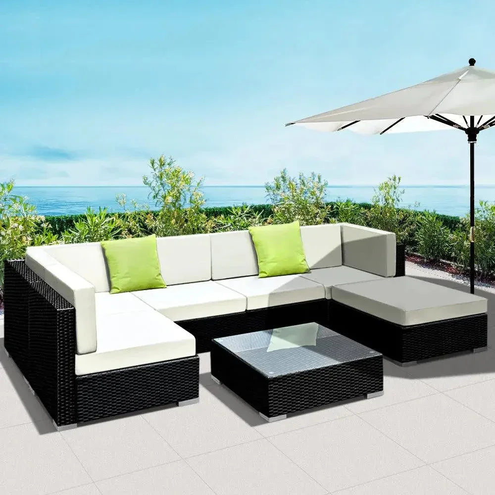 Gardeon 7PC Outdoor Furniture Sofa Set Wicker Garden Patio Pool Lounge Trustymall