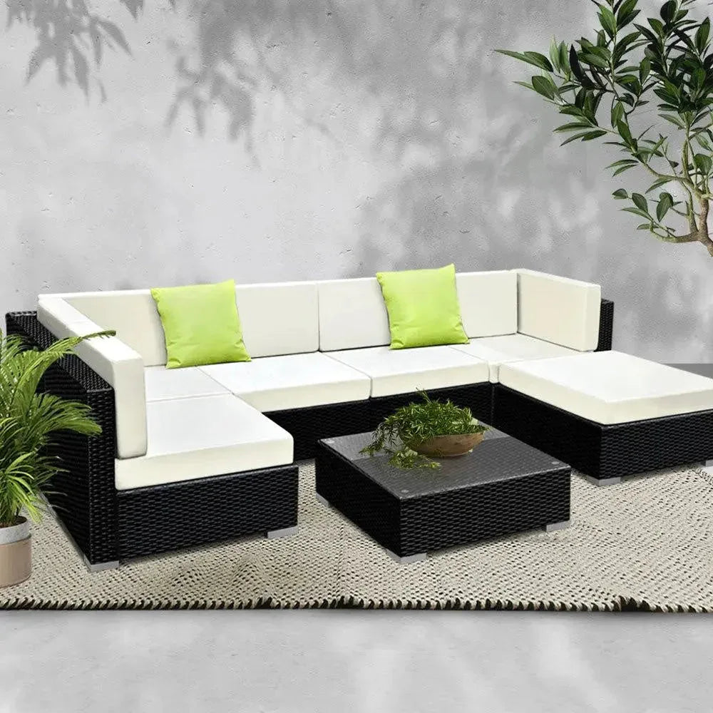 Gardeon 7PC Outdoor Furniture Sofa Set Wicker Garden Patio Pool Lounge Trustymall