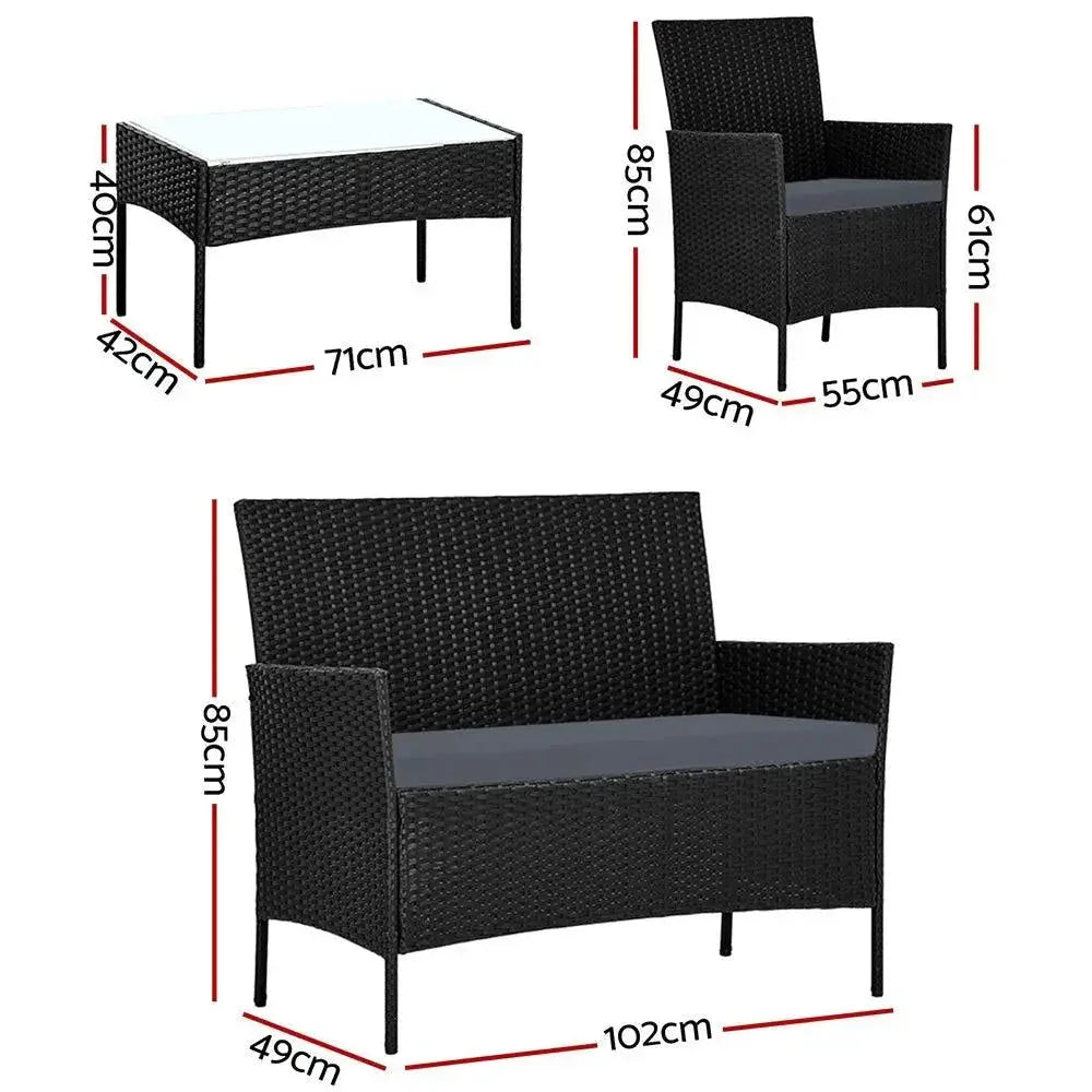 Gardeon Garden Furniture Outdoor Lounge Setting Wicker Sofa Patio Trustymall