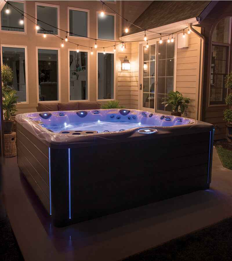 Pinnacle 7-Person Luxury Hot Tub – 8' Spa with Lounger, Captain’s Chair, and Love Seat for Ultimate Relaxation Patio Elegance