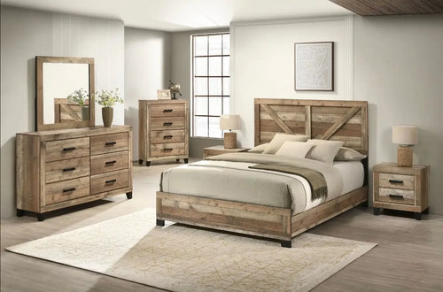 Best Quality Furniture 6 Piece Weathered Brown Pine Wood Bedroom Set in - Haus Of Elevation